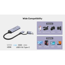 Buy Unitek Capture Card HDMI to USB-C A 1080p - V1167A - HDMI to USB-C A 1080p in Cyprus, Nicosia, Limassol, Larnaka, Pafos