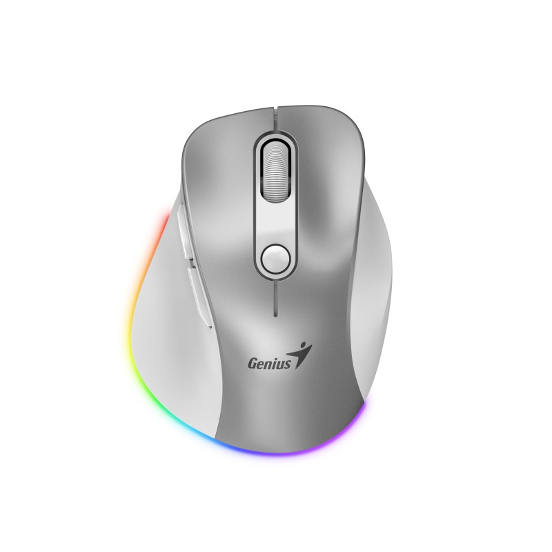 Buy Genius Mouse - 9000S Pro - Wireless+BT Rechargeable Mini RGB Ergo Silver in Cyprus, Nicosia, Limassol, Larnaka, Pafos