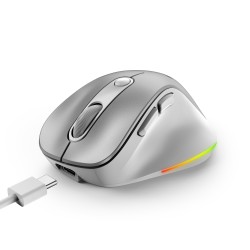 Buy Genius Mouse - 9000S Pro - Wireless+BT Rechargeable Mini RGB Ergo Silver in Cyprus, Nicosia, Limassol, Larnaka, Pafos