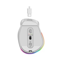 Genius Ergo 9000S Pro Wireless Bluetooth Rechargeable Mini Ergonomic Silent Mouse Silver (Boxed)