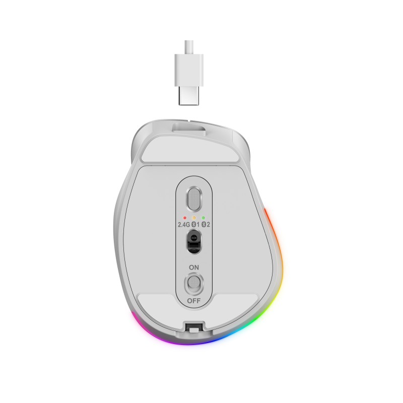 Buy Genius Mouse - 9000S Pro - Wireless+BT Rechargeable Mini RGB Ergo Silver in Cyprus, Nicosia, Limassol, Larnaka, Pafos