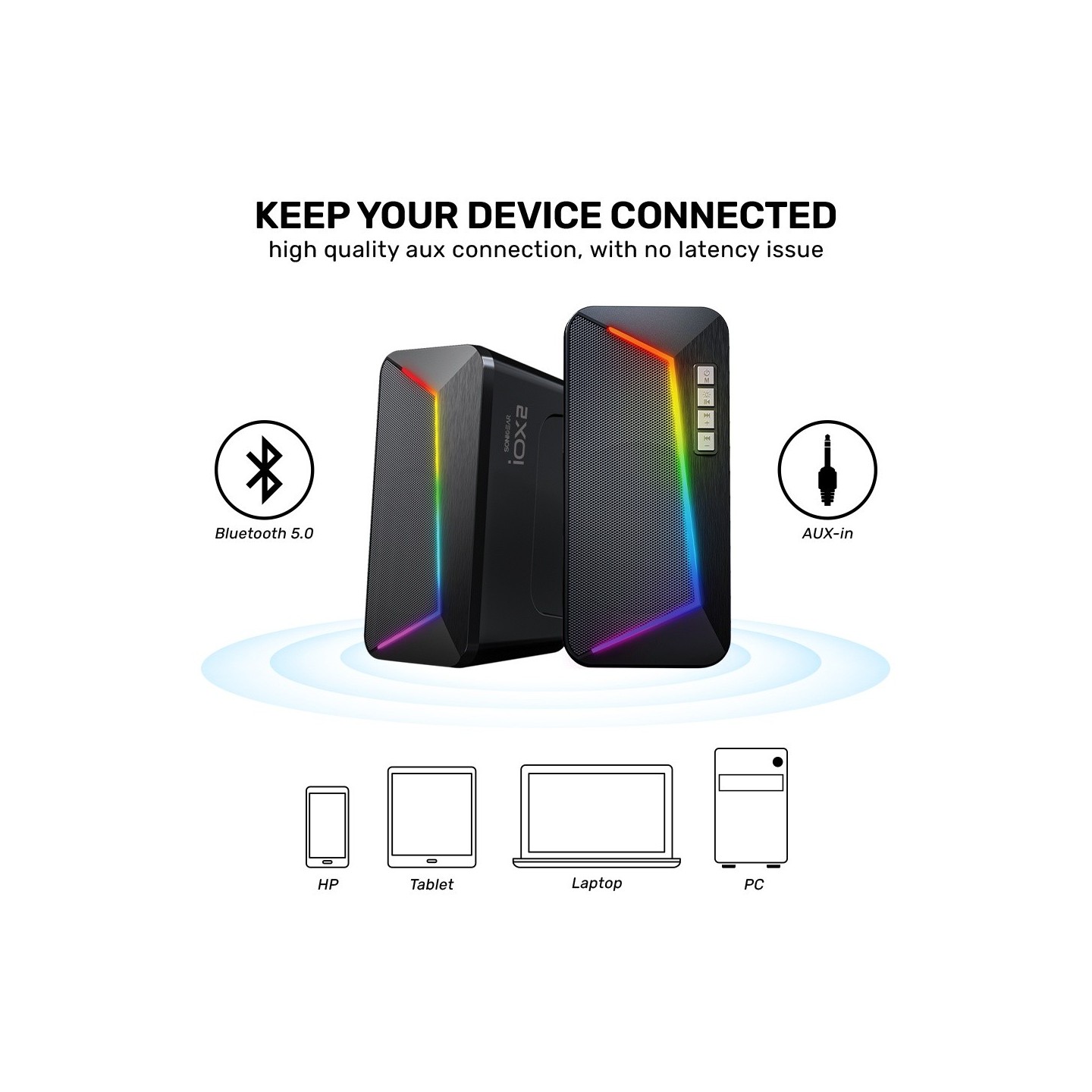 SonicGear Stereo Bluetooth PC Speakers - IOX 2 - Stereo Bluetooth PC Speakers — Buy in Cyprus with Fast Delivery