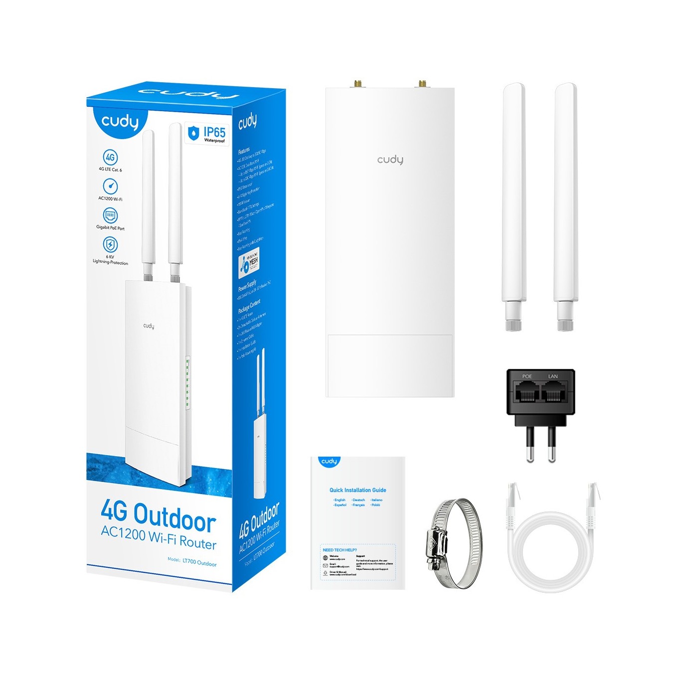 Cudy LT700 Outdoor 1.0 4G LTE Cat.6 Router – AC1200 Wi-Fi 5 IP65 | Armenius Store