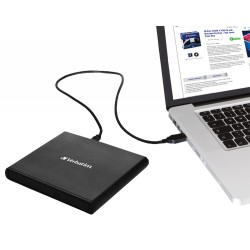 Verbatim External Slimline CD/DVD Writer USB 2.0 Black - 98938 (Boxed) — Buy in Cyprus with Fast Delivery