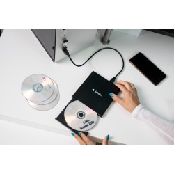 Buy Verbatim External Slimline CD/DVD Writer - USB 2.0 Black in Cyprus, Nicosia, Limassol, Larnaka, Pafos
