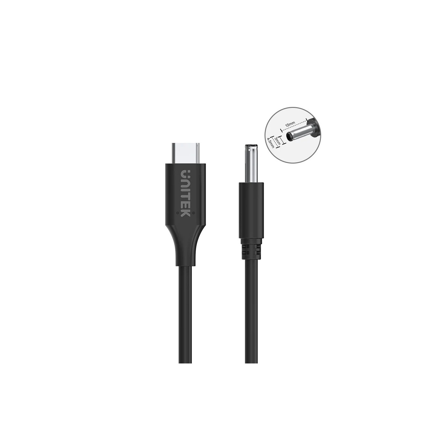 Unitek UCL USB-C to DC Cable - C14120BK - 1.8m 65W for Dell 4.5 3.0mm — Buy in Cyprus with Fast Delivery