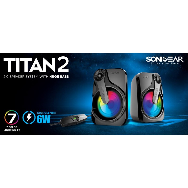 Buy SonicGear USB Speakers - Titan2 - 2.0 12W 7LFX in Cyprus, Nicosia, Limassol, Larnaka, Pafos