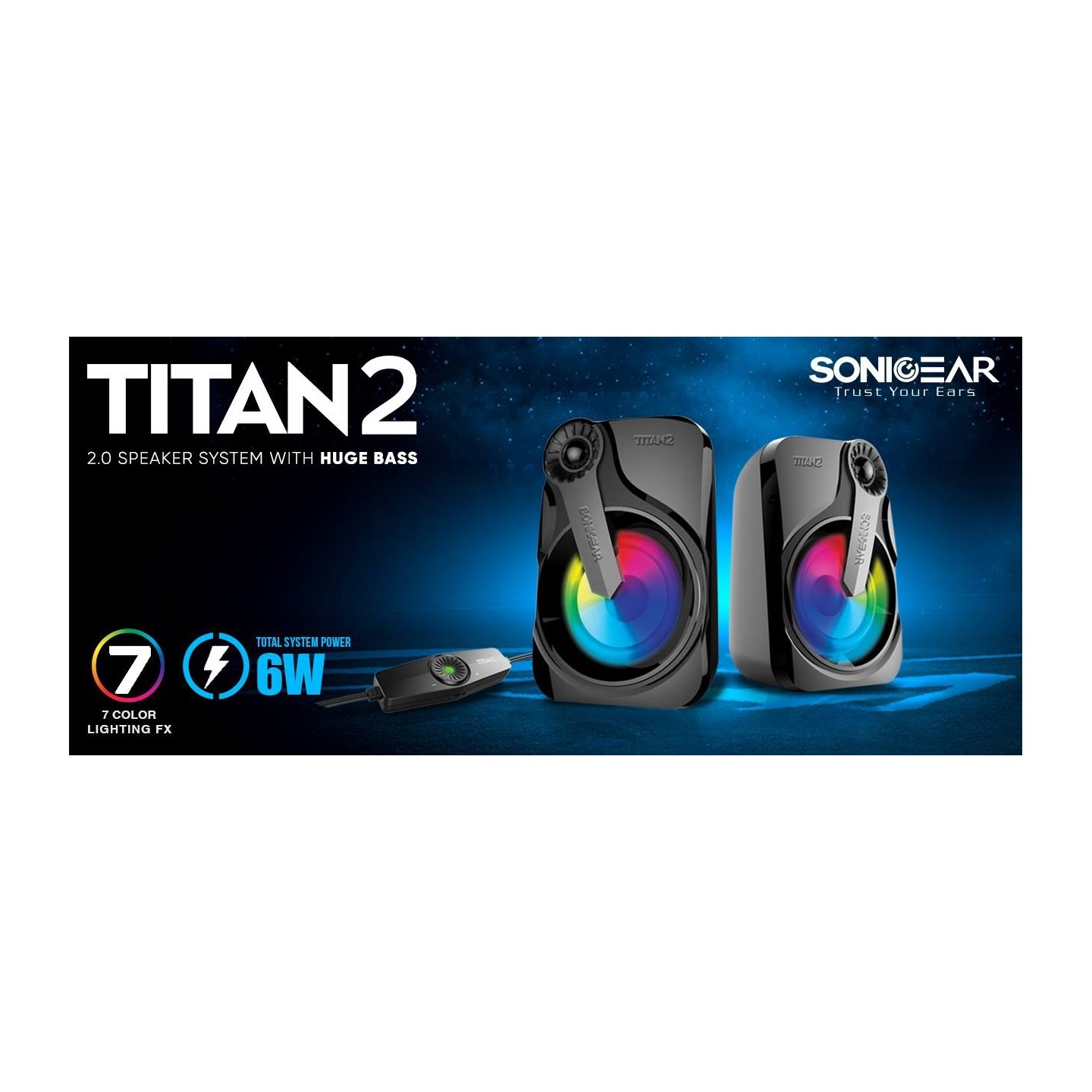 SonicGear USB Speakers - Titan2 - 2.0 12W 7LFX — Buy in Cyprus with Fast Delivery