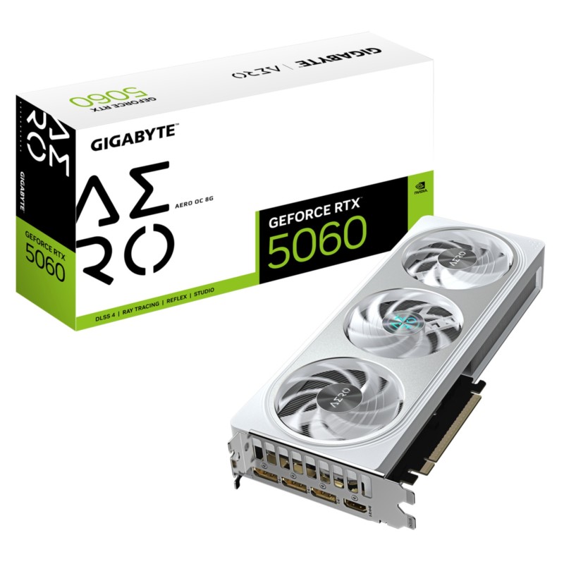 Buy Gigabyte GeForce RTX 5060 AERO OC - 8GB GDDR7 White, 2595MHz Boost, WINDFORC... in Cyprus, Nicosia, Limassol, Larnaka, Pafos