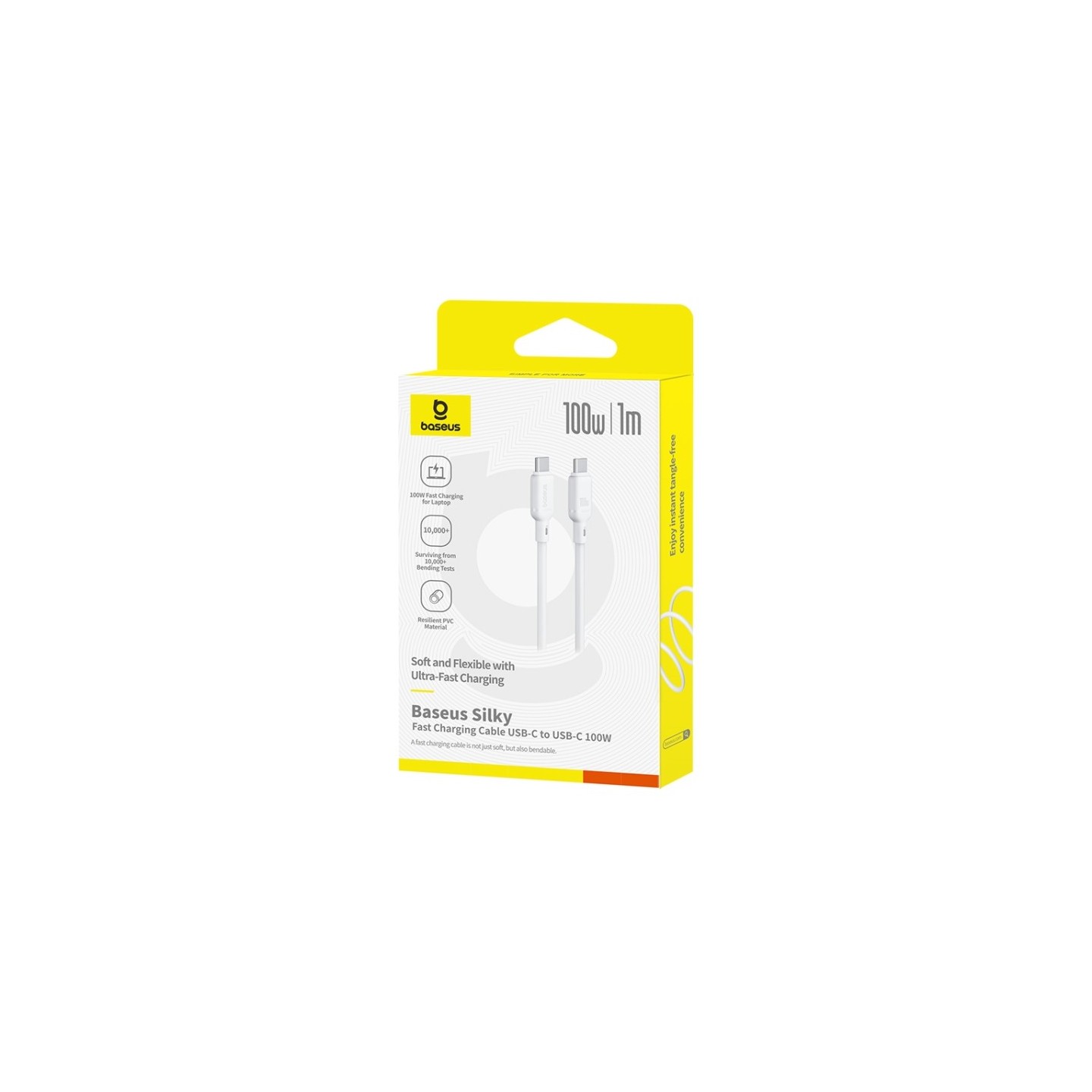 Baseus Silky Series USB-C to USB-C 1.0m 100W White (Boxed) — Buy in Cyprus with Fast Delivery