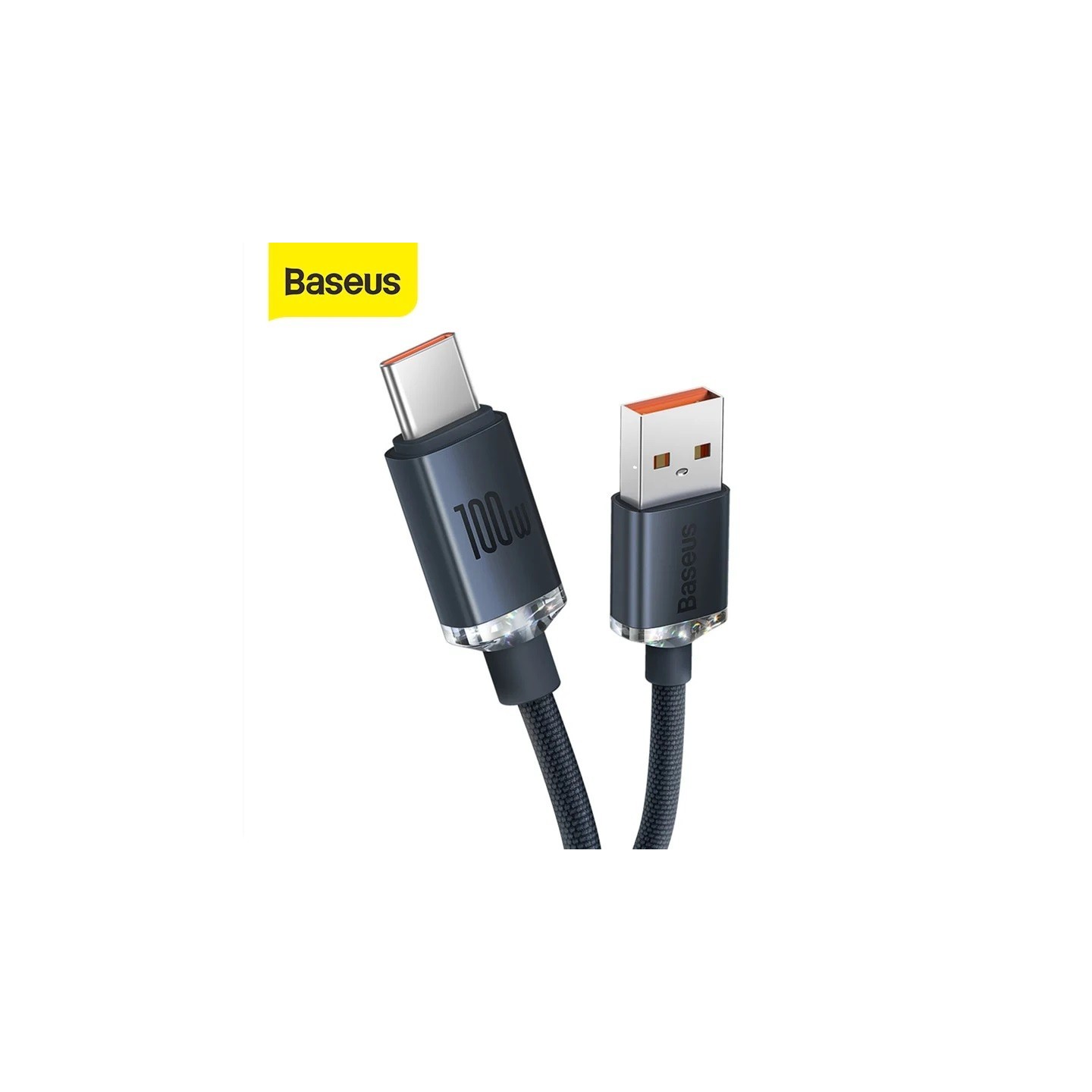 Baseus Crystal Shine USB-A to Type-C 100W 1.2m Black (Boxed) — Buy in Cyprus with Fast Delivery