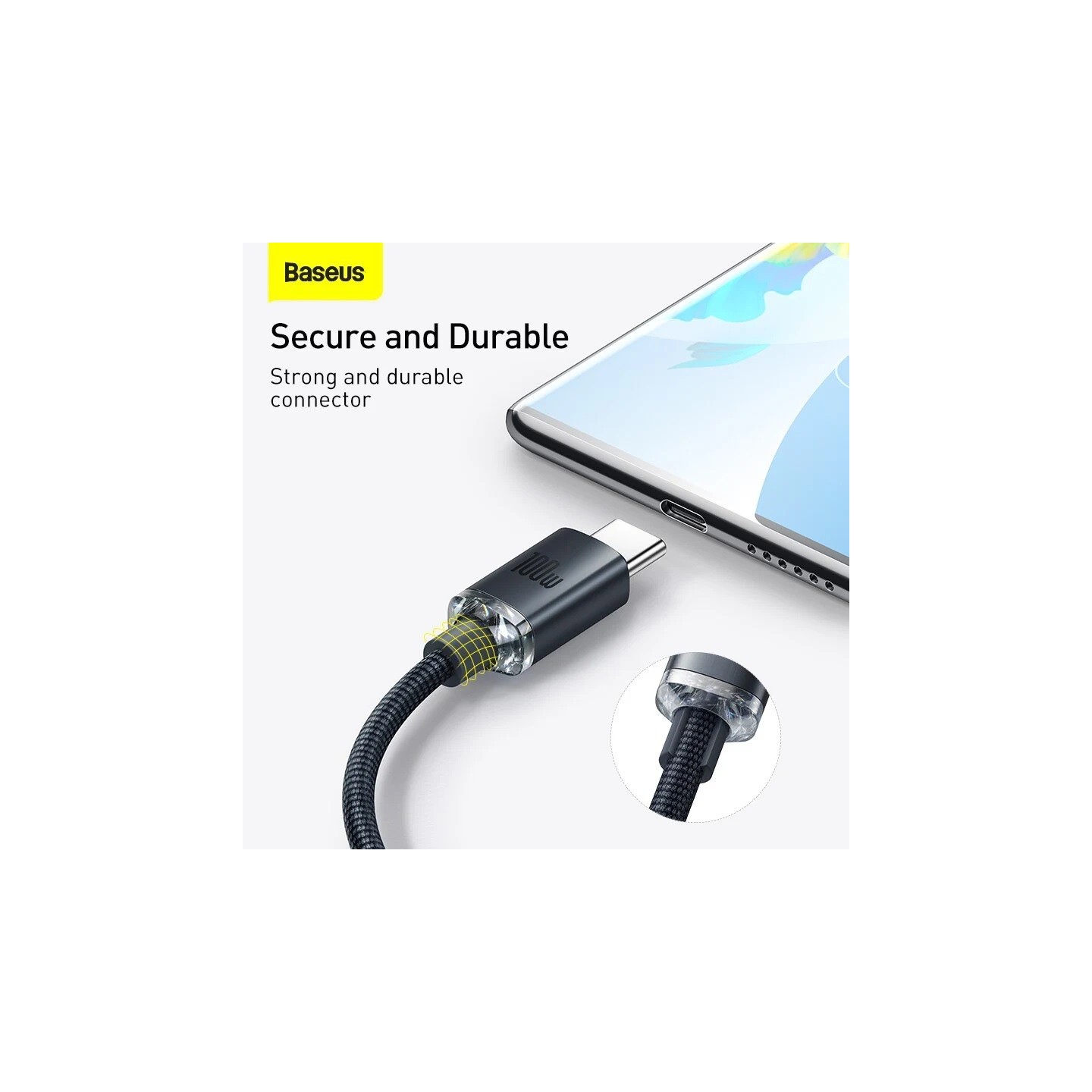 Baseus Crystal Shine USB-A to Type-C 100W 1.2m Black (Boxed) — Buy in Cyprus with Fast Delivery