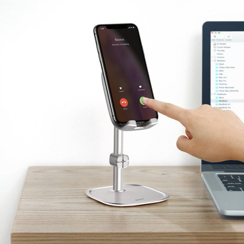 Buy Baseus Telescopic Phone Holder - Silver in Cyprus, Nicosia, Limassol, Larnaka, Pafos
