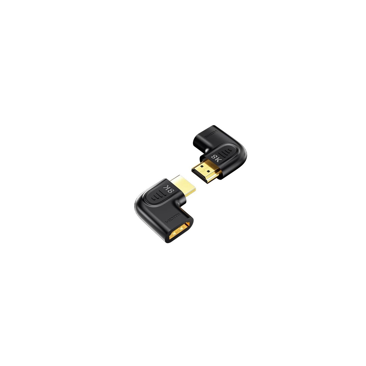 Unitek HDMI Adaptor - A1047ABK - 1x90 & 1x270 degrees RA 8K60Hz Vertical — Buy in Cyprus with Fast Delivery