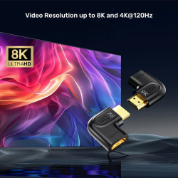 Buy Unitek HDMI Adaptor - A1047ABK - 1x90 & 1x270 degrees RA 8K60Hz Vertical in Cyprus, Nicosia, Limassol, Larnaka, Pafos