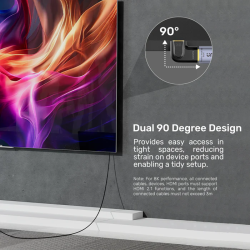 Buy Unitek HDMI Adaptor - A1047ABK - 1x90 & 1x270 degrees RA 8K60Hz Vertical in Cyprus, Nicosia, Limassol, Larnaka, Pafos