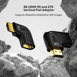 Buy Unitek HDMI Adaptor - A1047ABK - 1x90 & 1x270 degrees RA 8K60Hz Vertical in Cyprus, Nicosia, Limassol, Larnaka, Pafos