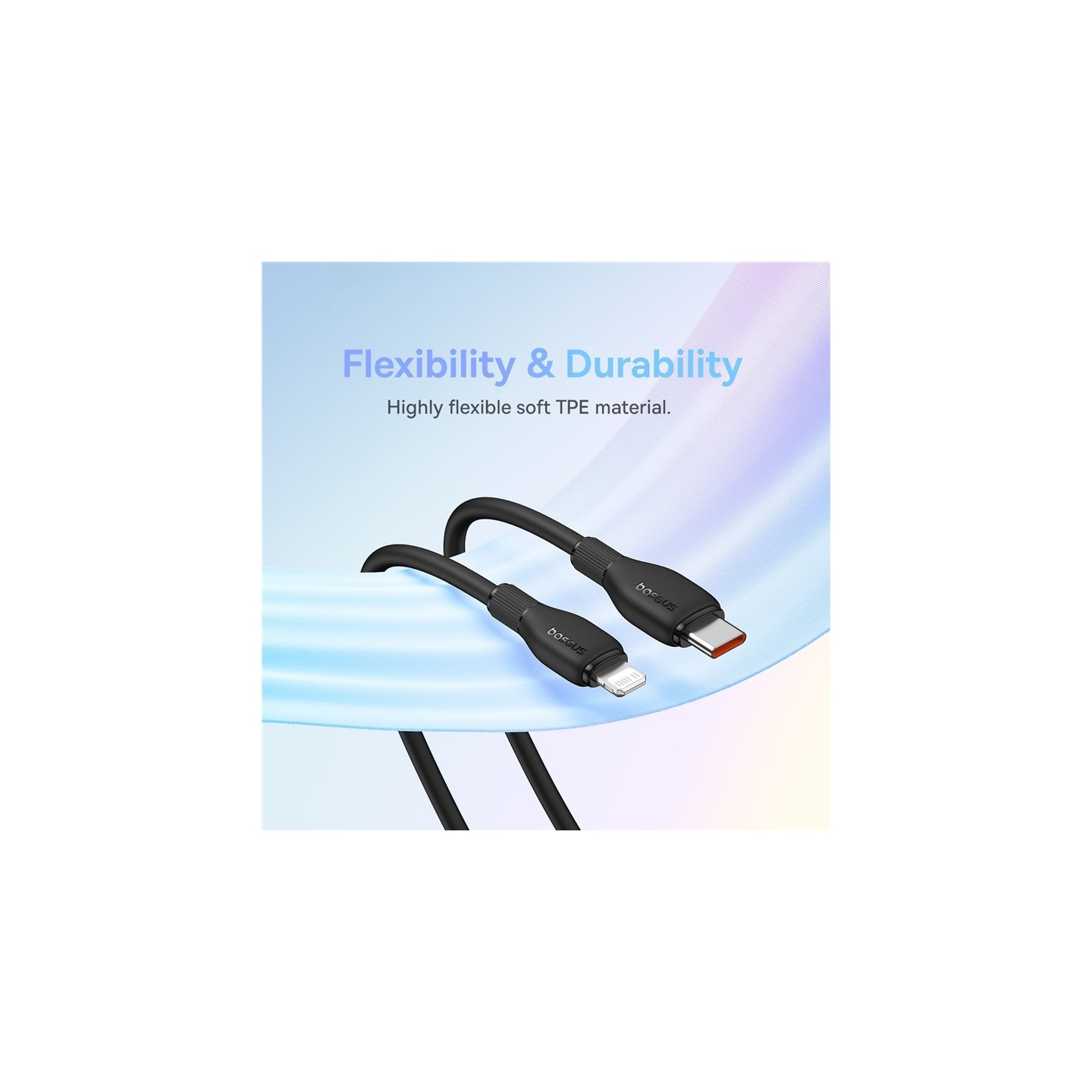 Baseus Cable Lightning to USB-C Pudding Series - 20W 1.2m Black — Buy in Cyprus with Fast Delivery