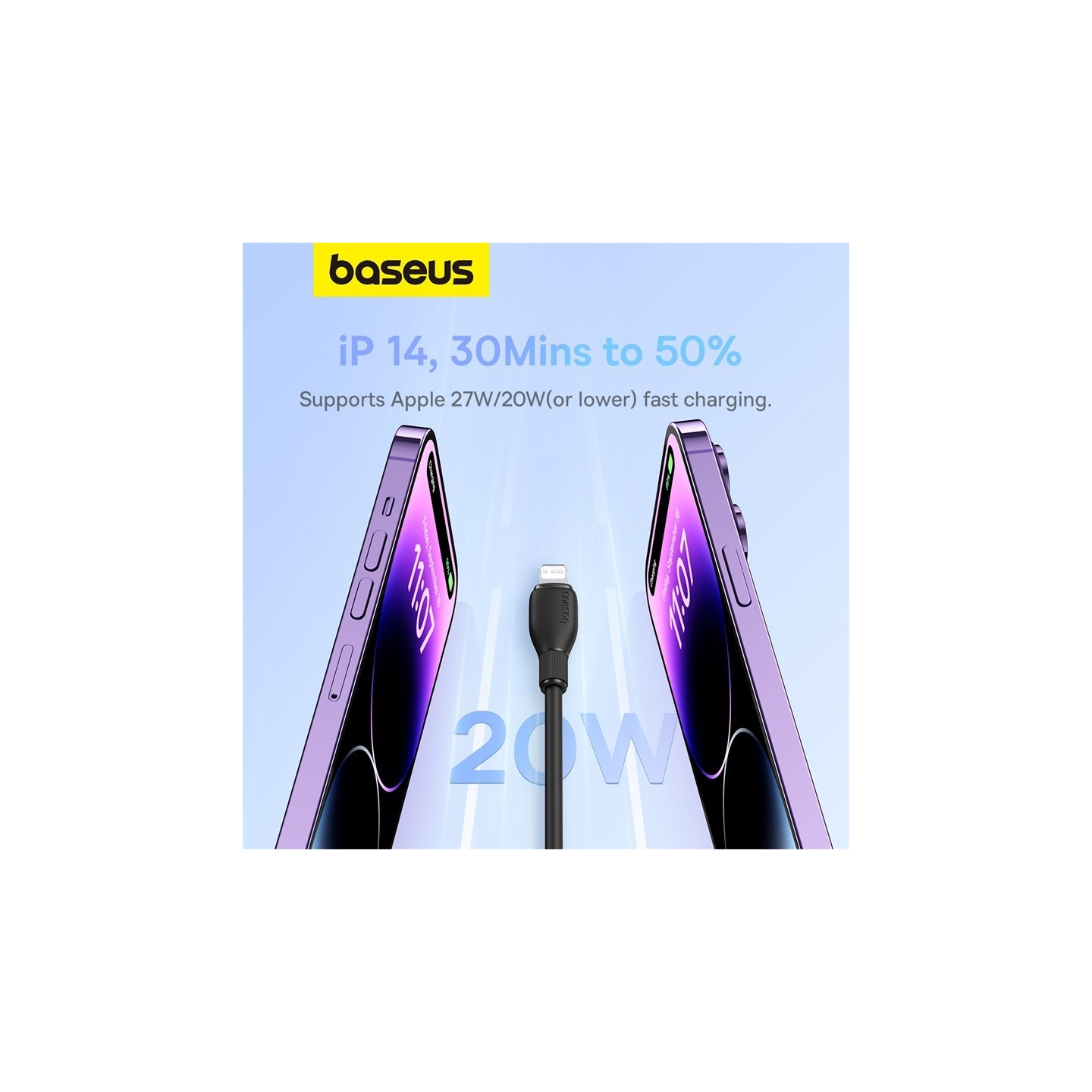 Baseus Cable Lightning to USB-C Pudding Series - 20W 1.2m Black — Buy in Cyprus with Fast Delivery