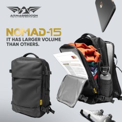Buy Armaggeddon Gaming Bag with Lock, USB-C, Splashproof - NOMAD-15 - Carbon in Cyprus, Nicosia, Limassol, Larnaka, Pafos