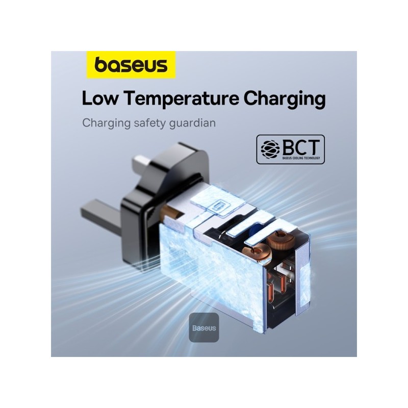 Buy Baseus Charger Wall - 65W USB-Cx2 USB-A UK+100W USB-C Cable Black in Cyprus, Nicosia, Limassol, Larnaka, Pafos