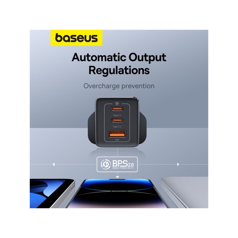 Buy Baseus Charger Wall - 65W USB-Cx2 USB-A UK+100W USB-C Cable Black in Cyprus, Nicosia, Limassol, Larnaka, Pafos