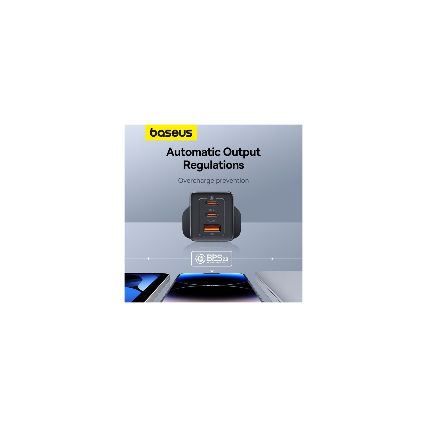 Baseus Charger Wall - 65W USB-Cx2 USB-A UK+100W USB-C Cable Black — Buy in Cyprus with Fast Delivery