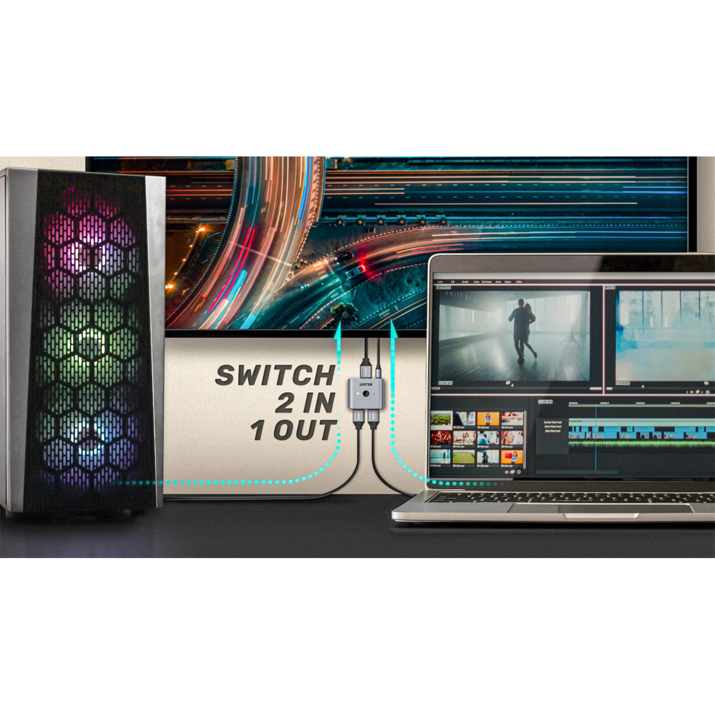 Unitek 2-Port HDMI Splitter Switch 8K - V1163A - 2-Port HDMI Splitter Switch 8K — Buy in Cyprus with Fast Delivery