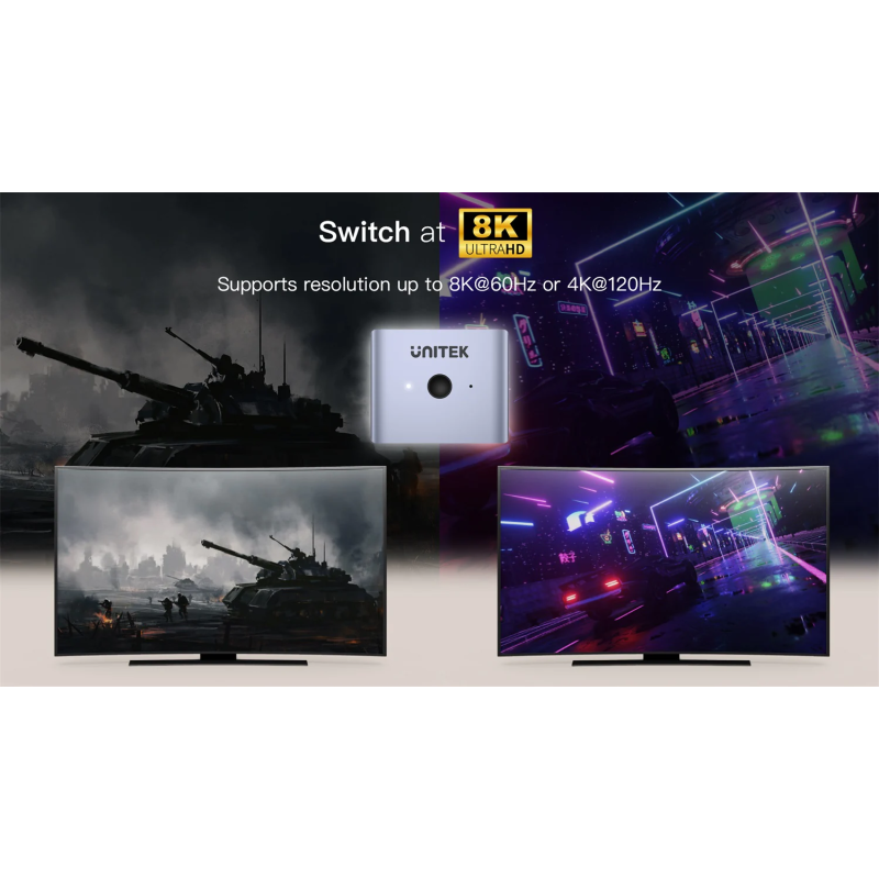 Buy Unitek 2-Port HDMI Splitter Switch 8K - V1163A - 2-Port HDMI Splitter Switch 8K in Cyprus, Nicosia, Limassol, Larnaka, Pafos