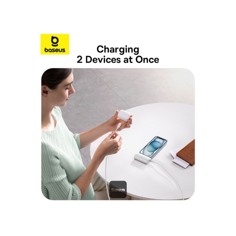 Buy Baseus Powerbank - 20W 5000mAh Plug-In USB-C 20W White in Cyprus, Nicosia, Limassol, Larnaka, Pafos