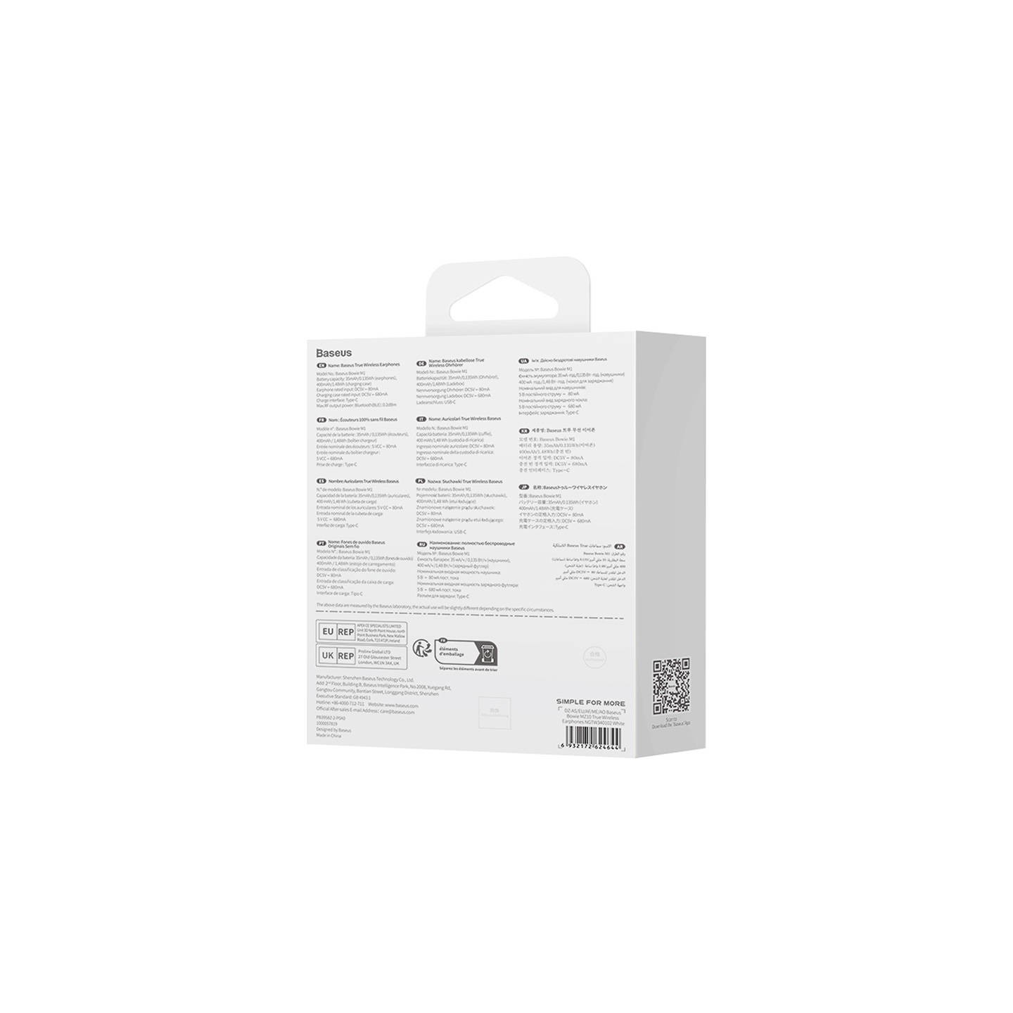 Baseus Headphones In Ear TWS ANC White - MZ10 - In Ear, TWS, ANC, White — Buy in Cyprus with Fast Delivery