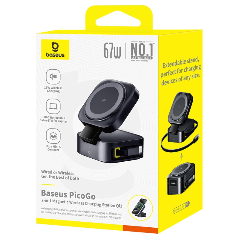 Buy Baseus Charger - Desktop Wireless+Wired 67W PicoGo Series in Cyprus, Nicosia, Limassol, Larnaka, Pafos