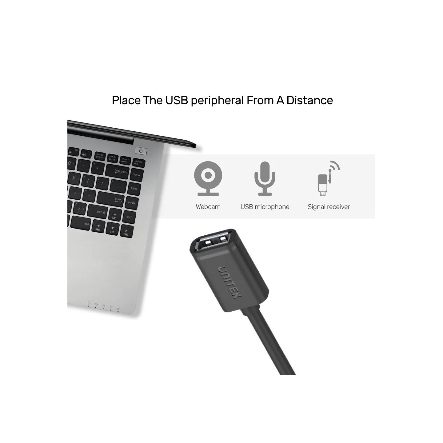 Unitek UCE USB-A 2.0 Extension Cable 0.5m - Y-C447GBK — Buy in Cyprus with Fast Delivery