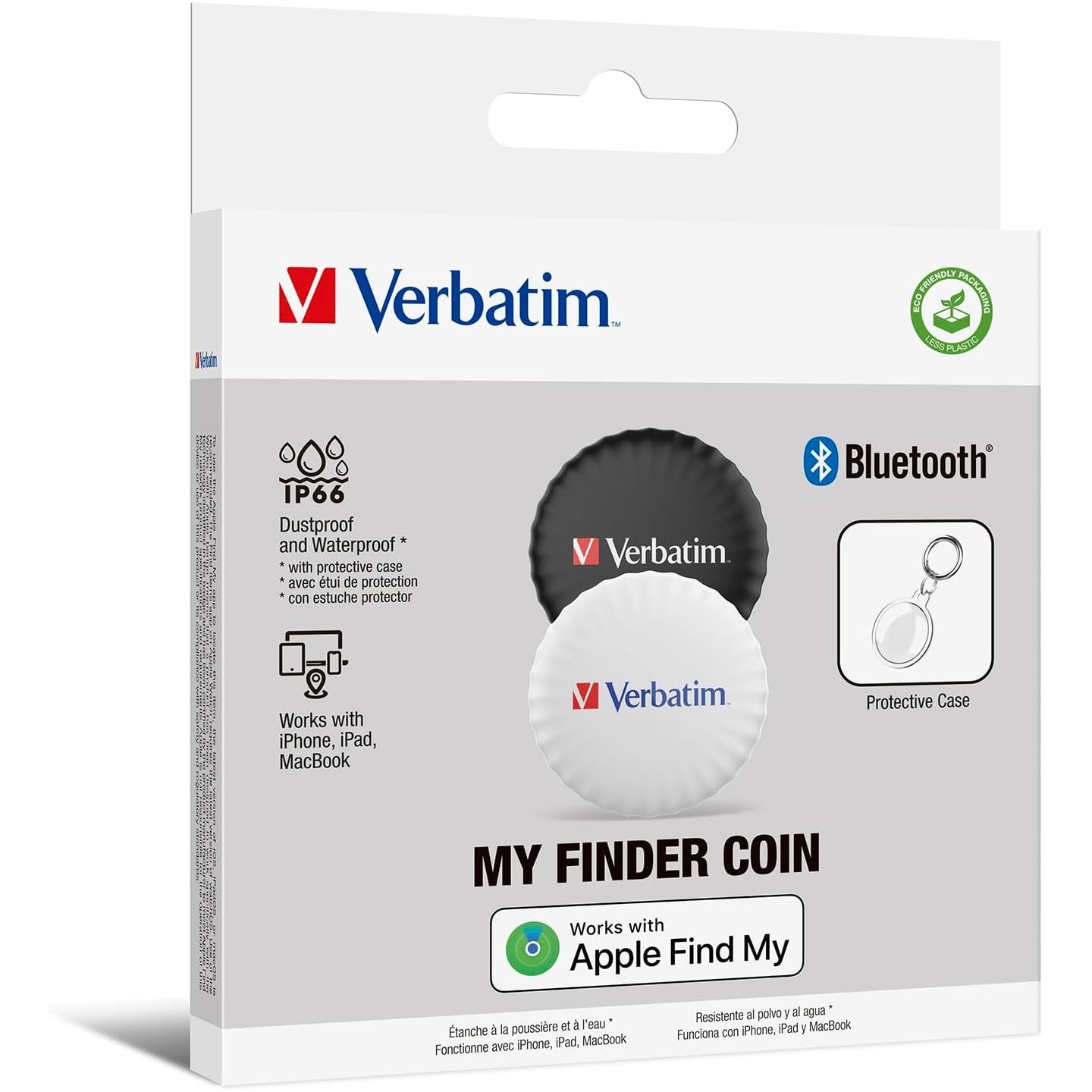 Verbatim My Finder Coin Apple BT Item Finder - MYFC-02BW - 2-pk Black White — Buy in Cyprus with Fast Delivery