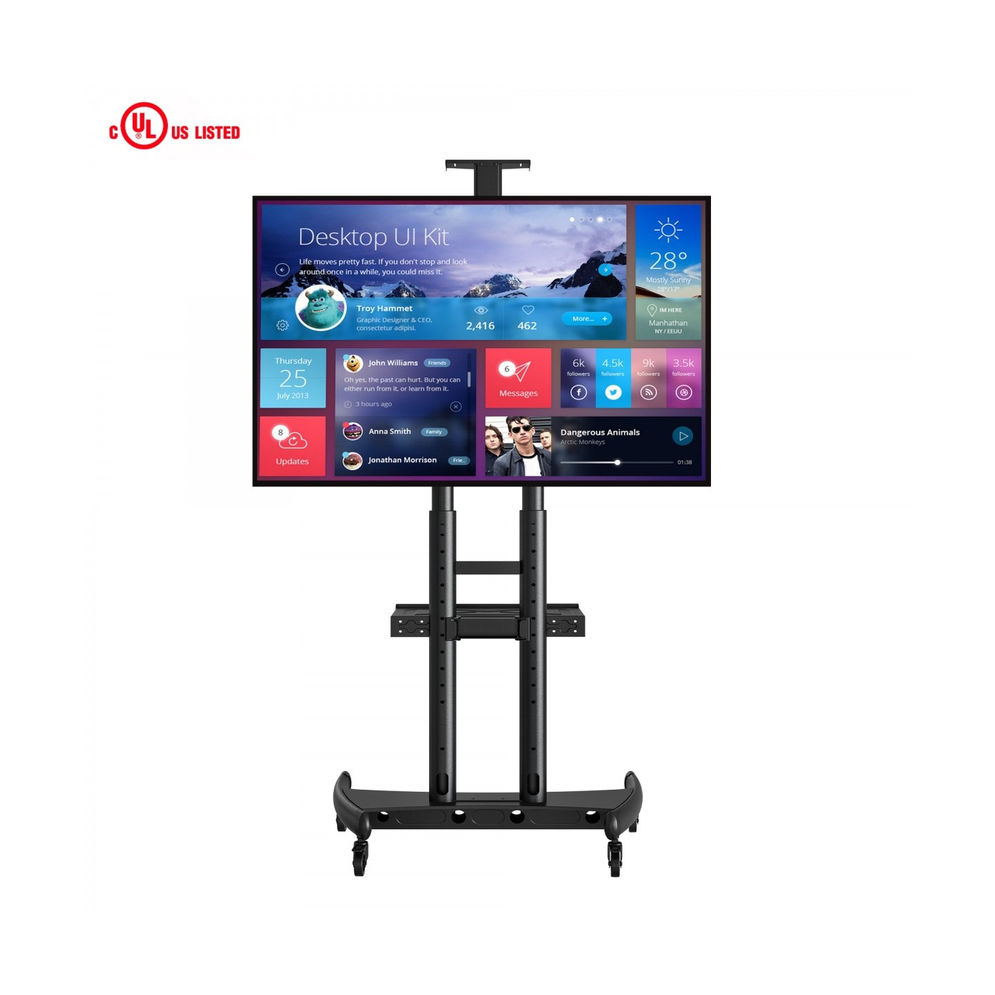 NBMounts Trolley - AVA1800-70-1P - 1.65m up to 80'' — Buy in Cyprus with Fast Delivery