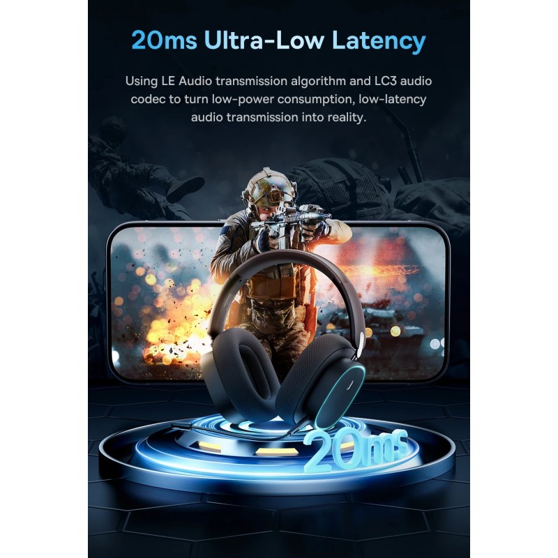 Buy Baseus Wireless Headphones For PS5 PC Switch Gaming AeQur GH02 Black in Cyprus, Nicosia, Limassol, Larnaka, Pafos