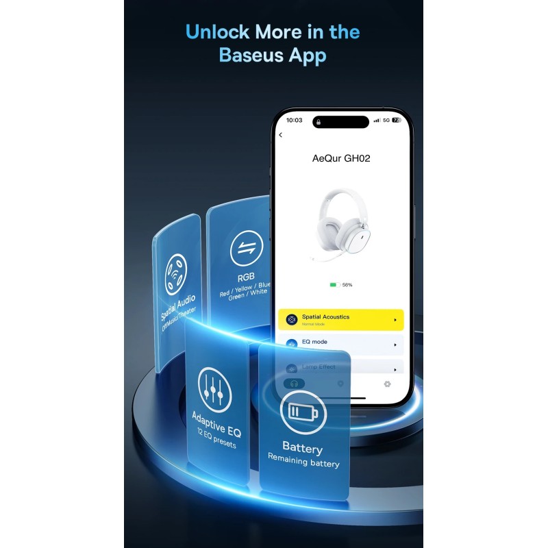 Buy Baseus Wireless Headphones For PS5 PC Switch Gaming AeQur GH02 Black in Cyprus, Nicosia, Limassol, Larnaka, Pafos