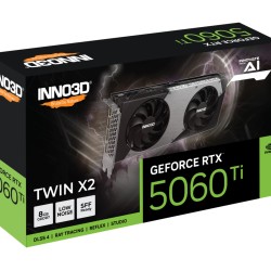 INNO3D GeForce RTX 5060 Ti TWIN X2 OC White - 8GB GDDR7, Boost 2572 MHz, Dual-Fan Dual-Slot (Boxed)