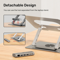 Buy Unitek Laptop Stand with USB Hub - D1109B - 4K30Hz HDMI + FE Lan + PD100W in Cyprus, Nicosia, Limassol, Larnaka, Pafos