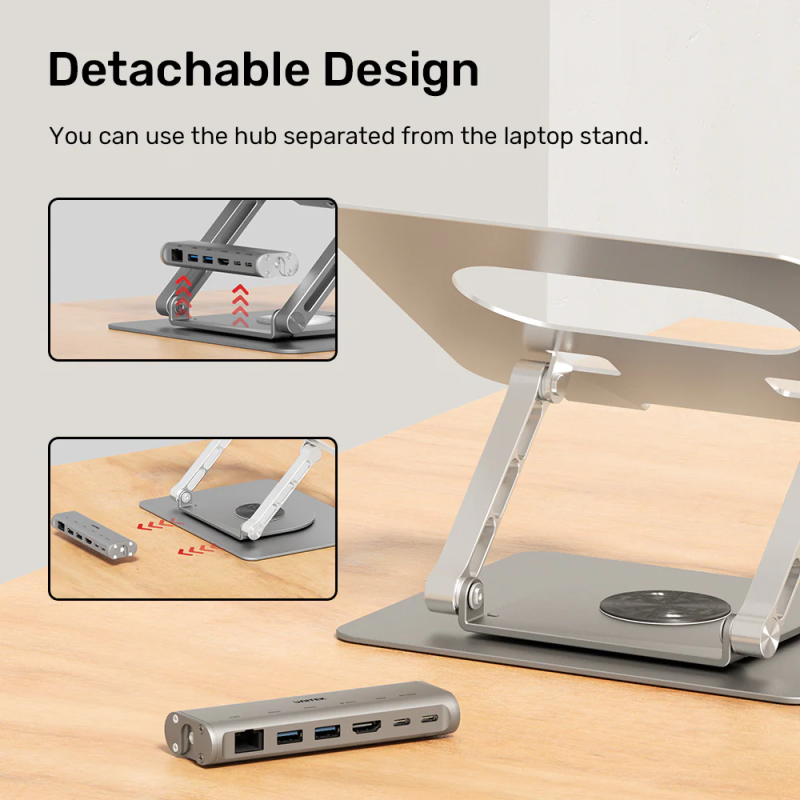 Buy Unitek Laptop Stand with USB Hub - D1109B - 4K30Hz HDMI + FE Lan + PD100W in Cyprus, Nicosia, Limassol, Larnaka, Pafos