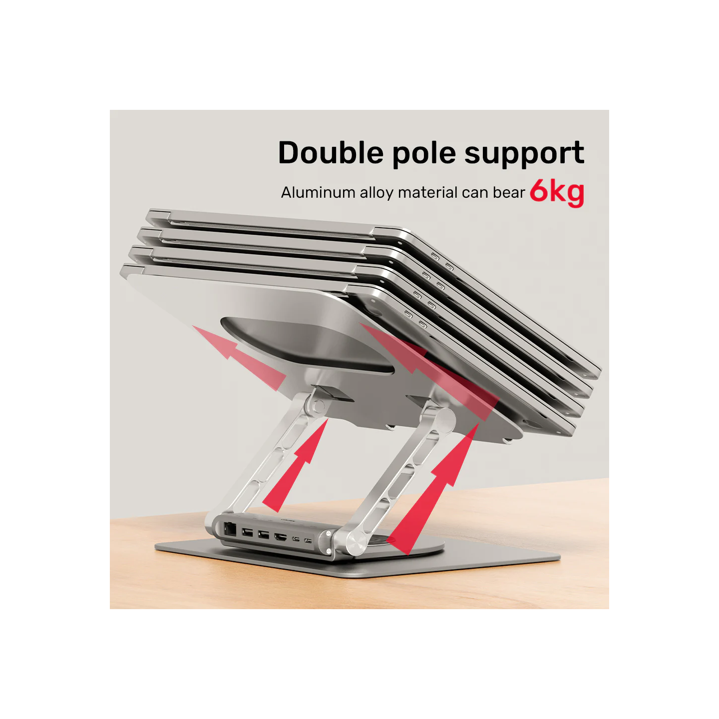 Unitek Laptop Stand with USB Hub - D1109B - 4K30Hz HDMI + FE Lan + PD100W — Buy in Cyprus with Fast Delivery