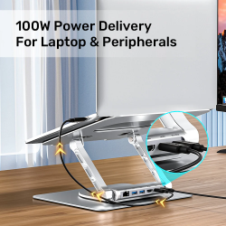 Buy Unitek Laptop Stand with USB Hub - D1109B - 4K30Hz HDMI + FE Lan + PD100W in Cyprus, Nicosia, Limassol, Larnaka, Pafos