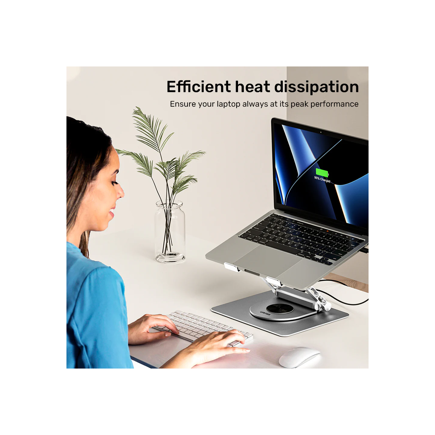 Unitek Laptop Stand with USB Hub - D1109B - 4K30Hz HDMI + FE Lan + PD100W — Buy in Cyprus with Fast Delivery