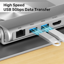 Buy Unitek Laptop Stand with USB Hub - D1109B - 4K30Hz HDMI + FE Lan + PD100W in Cyprus, Nicosia, Limassol, Larnaka, Pafos