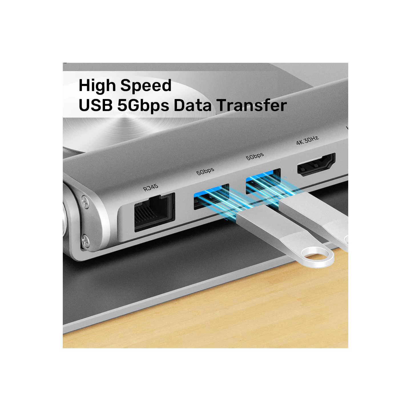 Unitek Laptop Stand with USB Hub - D1109B - 4K30Hz HDMI + FE Lan + PD100W — Buy in Cyprus with Fast Delivery