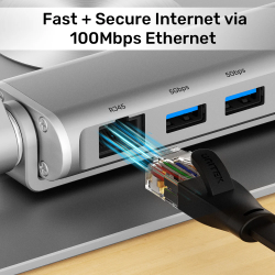 Buy Unitek Laptop Stand with USB Hub - D1109B - 4K30Hz HDMI + FE Lan + PD100W in Cyprus, Nicosia, Limassol, Larnaka, Pafos