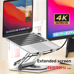 Buy Unitek Laptop Stand with USB Hub - D1109B - 4K30Hz HDMI + FE Lan + PD100W in Cyprus, Nicosia, Limassol, Larnaka, Pafos