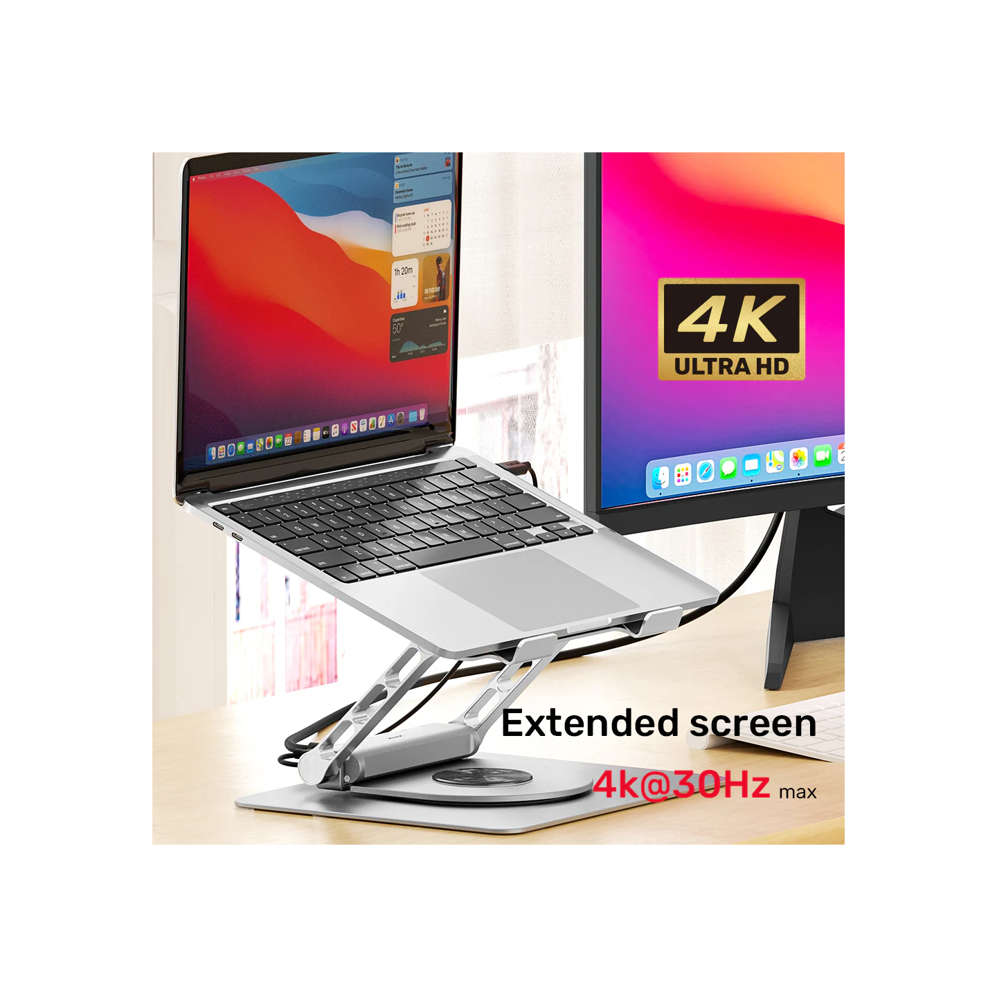 Unitek Laptop Stand with USB Hub - D1109B - 4K30Hz HDMI + FE Lan + PD100W — Buy in Cyprus with Fast Delivery