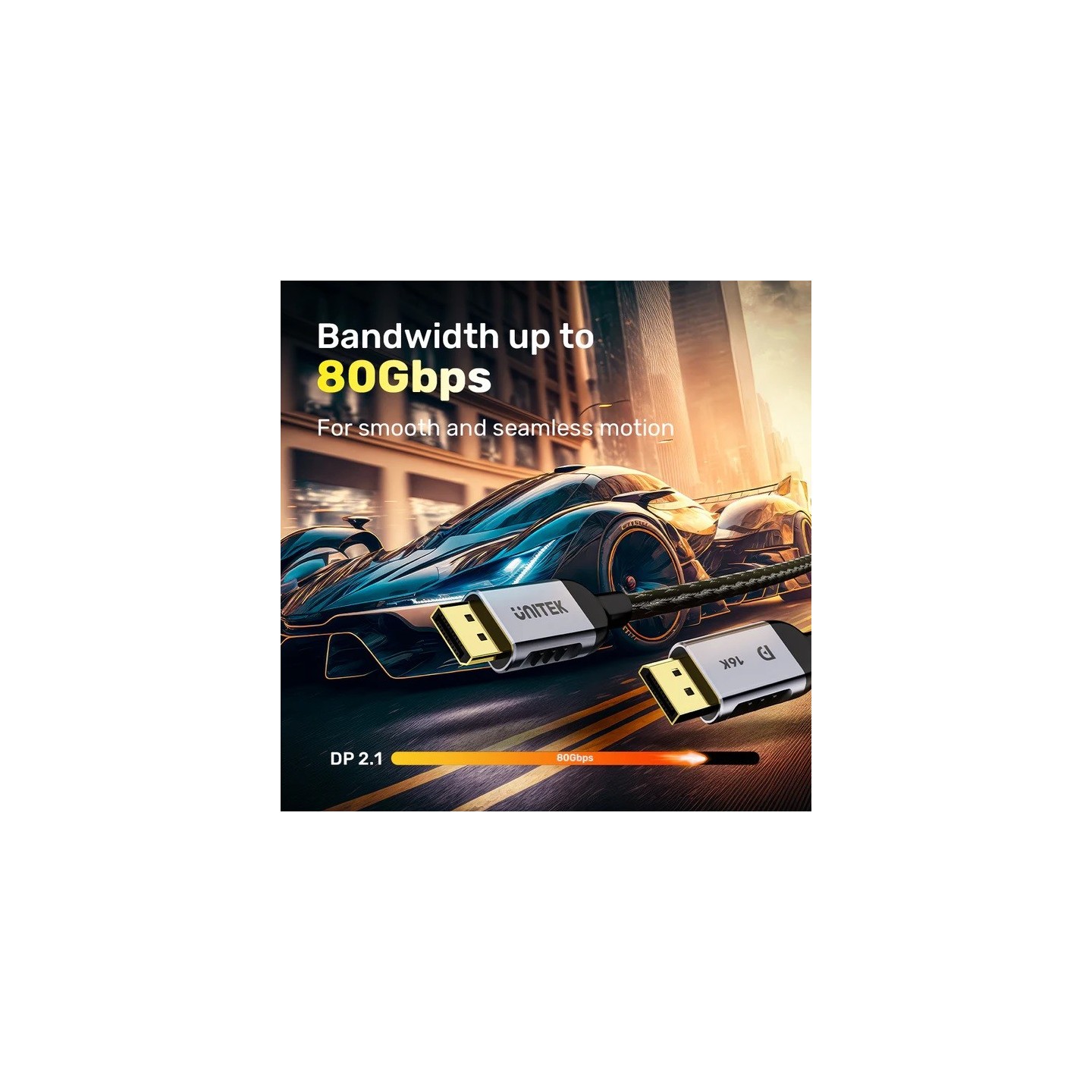 Unitek DisplayPort 2.1 Cable - C1626GY01-3M - 8K 120Hz 3.0m — Buy in Cyprus with Fast Delivery