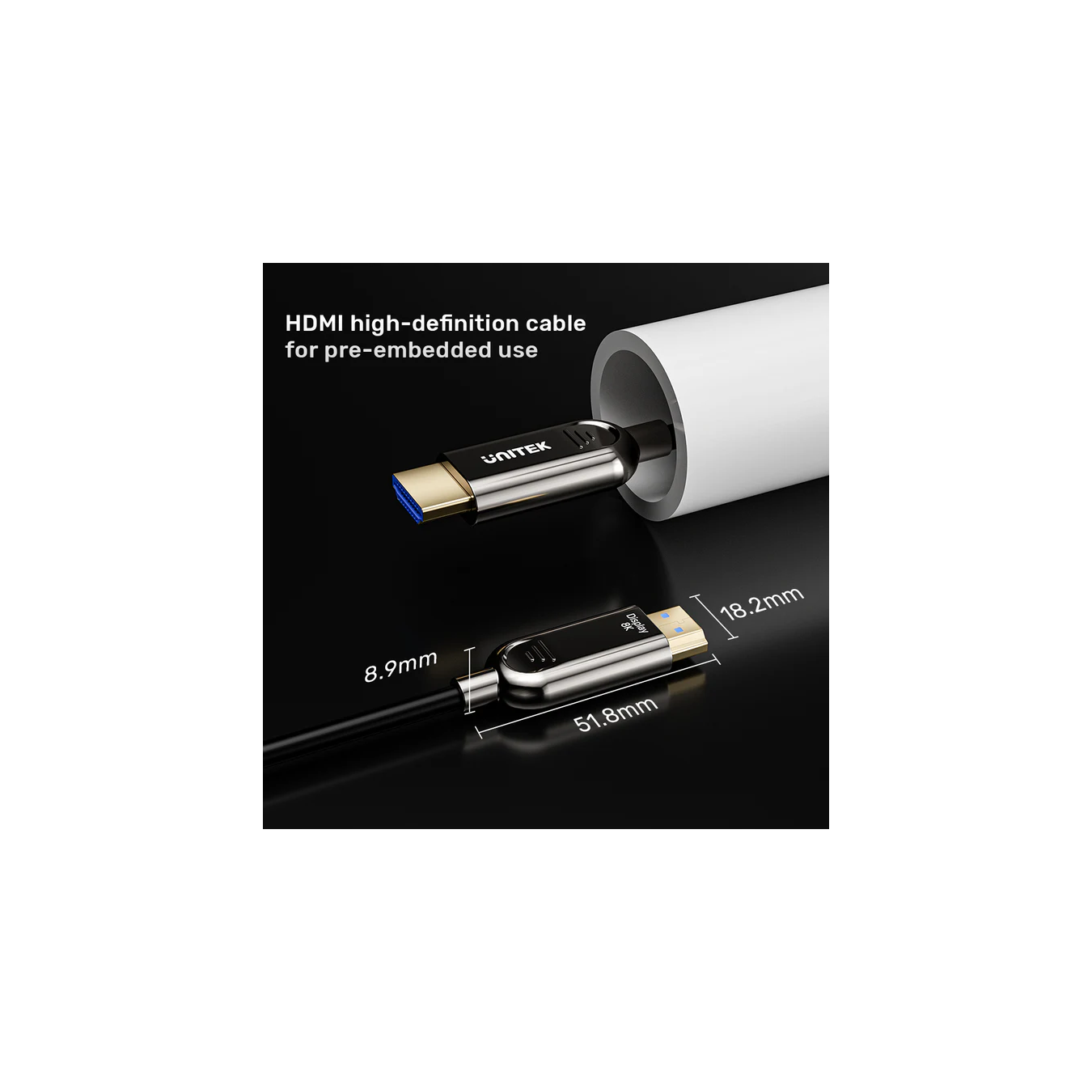 Unitek C11085GY-50M Fiber Optic HDMI 2.1 Cable - 8K@60Hz 50m | Armenius Store